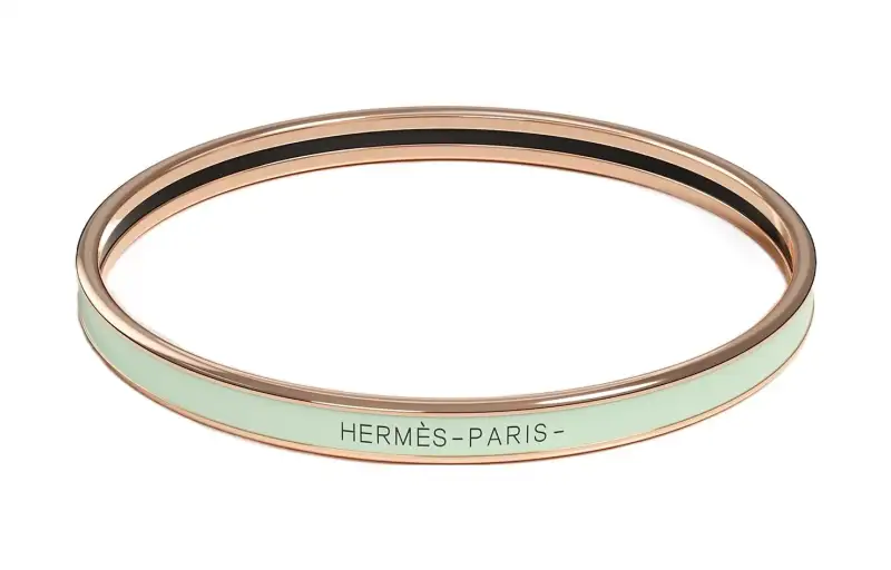 HERMES Uni Rose Gold plated Bangles Women's Green