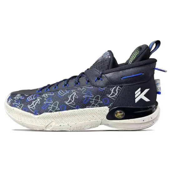 Anta KT9 Cushioning Wear Resistant Mid Top Basketball Shoes Men's Dark Blue