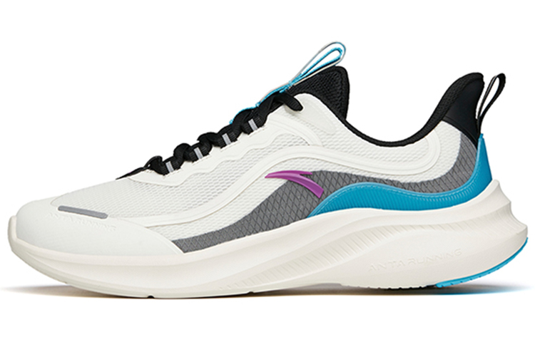 Anta Feihong Mesh Slip Resistant, Abrasion Resistant, Breathable Low top Running Shoes Men's White Blue Black