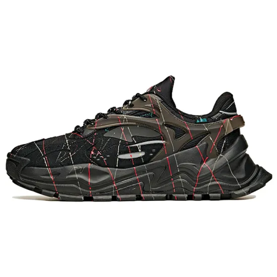 ANTA Hot Chunky Sneakers Men Low-Top Black/Rio Green