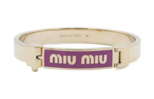 【Previous Season】logo-print enameled bracelet