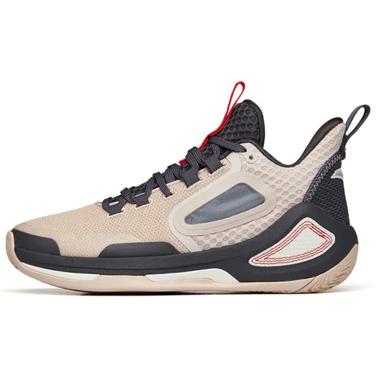ANTA Alien 3 Basketball Shoes Men High-Top Wheat Pink/Stone Gray