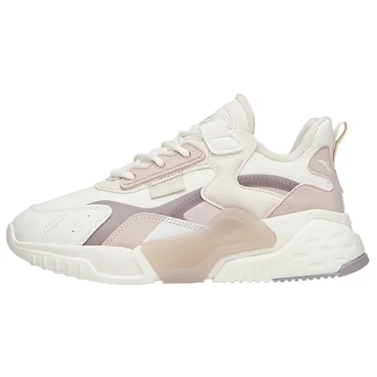 ANTA Rubik's Cube Casual Shoes Women's Low-Top Ivory White/Muddy Sand Gray