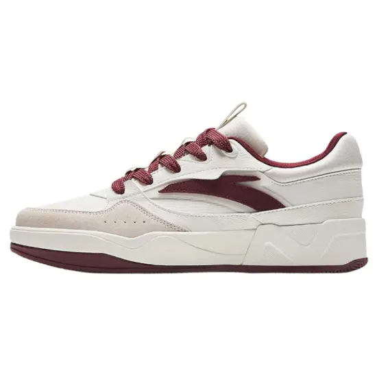 ANTA C37 Series Skateboard Shoes Women's Low-Top White Red Gray