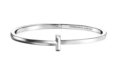 TIFFANY & CO. T 18K White Gold Bangles Women's Silver