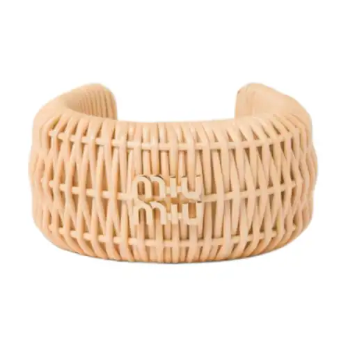 MIU MIU Fabric Bangles Women's Beige