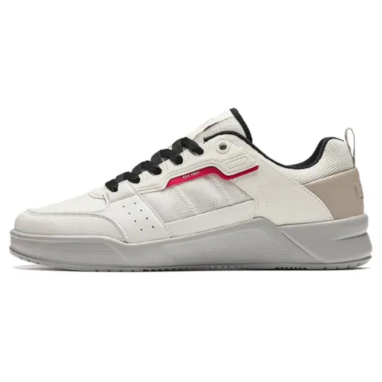 ANTA Rubber Bullet Skateboard Shoes Men Low-Top Beige/Gray/Red