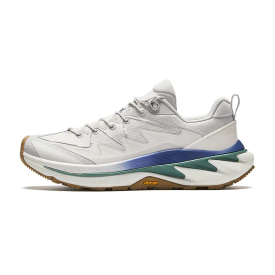 Anta Wild PRO Cushioning Slip Resistant Abrasion Resistant Breathable Low Top Trail Running Shoes Men's White Gray