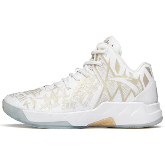 Anta KT1 Pro Durable Breathable High Top Nitrogen Technology Basketball Shoes White Gold