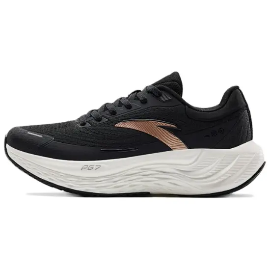 Anta Travel Step Cushioning Wear Resistant Low Top Running Shoes Women's Black White Brown