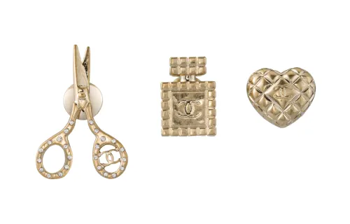 CHANEL Chanel, scissors, perfume, set, golden brooch for men and women, 3 piece set, for beloved