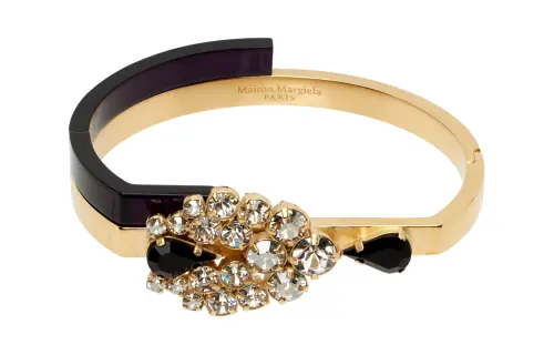 Maison Margiela Brass, Plexiglass, Crystal Glass Bangles Unisex Gold