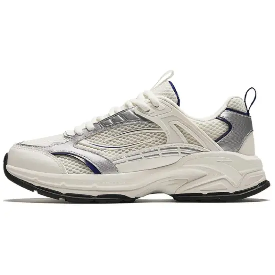 ANTA Millennium Glacier Chunky Sneakers Women's Low-Top White Silver