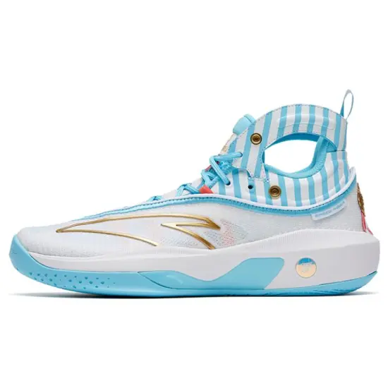 ANTA KT8 Basketball Shoes Men High-Top White Blue