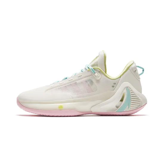 ANTA GH4 Basketball Shoes Men Low-Top Beige Yellow/Pink Blue