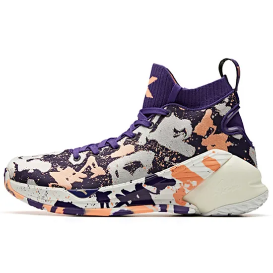 ANTA KT4 Basketball Shoes Men High-Top Purple Camouflage