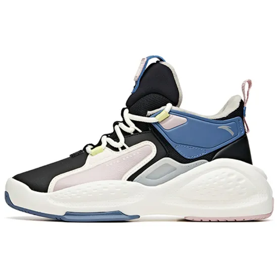 ANTA Bastard Casual Shoes Women's High-Top Black Blue White