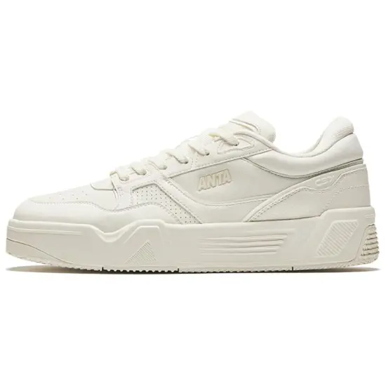 ANTA C37 Series Skateboard Shoes Men Low-Top Ivory White