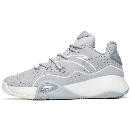ANTA A Flash Bubble 1.0 Basketball Shoes Men Low-Top Misty Gray/Light Silver Gray