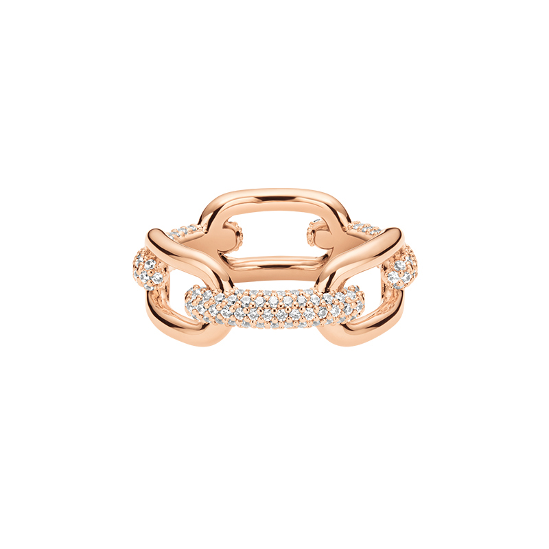 Daniel Wellington Daniel Wellington Galaxy Series Rose Gold Synthetic Cubic Zirconia Brass Ring Women's