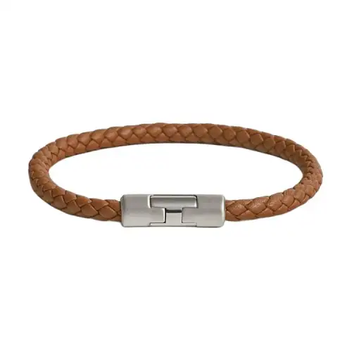 HERMES Leather Bangles Unisex Brown