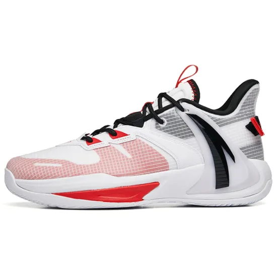 ANTA Swoosh 2.0 Basketball Shoes Men Low-Top ANTA White/Hot Red/Black