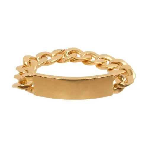 Maison Margiela Logo Engraved Curb Chain Bracelet