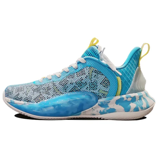 ANTA Light Cavalry 6 Basketball Shoes Men Low-Top Blue/Light Yellow