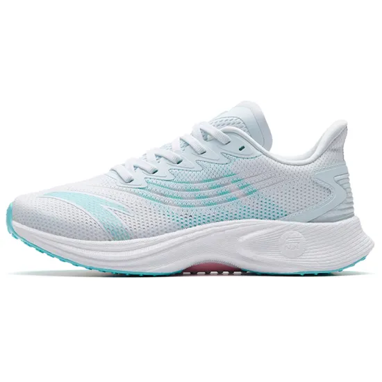 Anta MACH 2.0 Cushioned Anti-Slip Wear-Resistant Breathable Lightweight Low-Top Running Shoes Women's White Blue