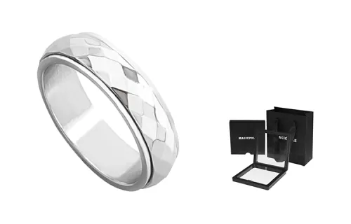 MAGICPOLE Titanium Steel Rings Unisex Silver/Black