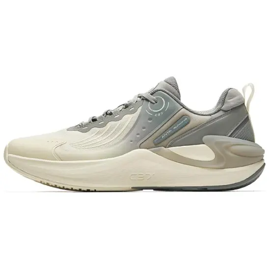 ANTA C37+ Running Shoes Men Low-Top Light Beige White/Slate Gray