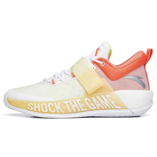 ANTA Hengsao4 Basketball Shoes Men Low-Top Light Yellow/Sunrise Red