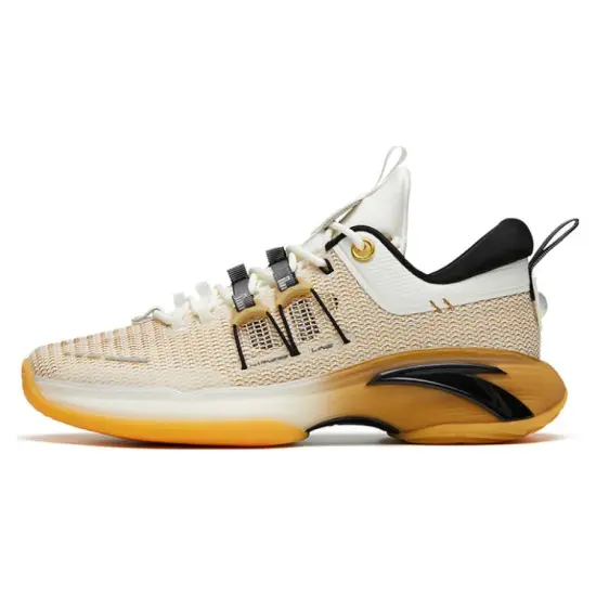 ANTA ZUP Series Basketball Shoes Men Low-Top Brown White