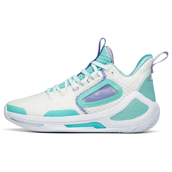 ANTA Alien 3 Basketball Shoes Men Mid-Top Ecru/Green