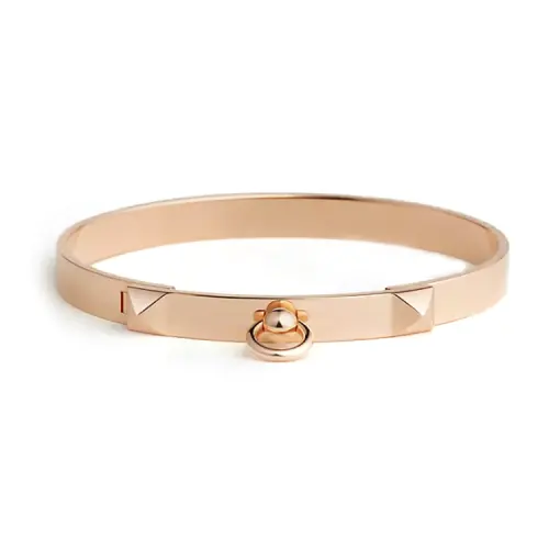 HERMES Chien Rose Gold Bangles Unisex Rose Gold
