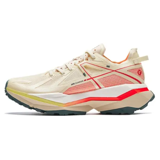 ANTA Falcon Hunting Running Shoes Men Low-Top Light Beige White Yellow