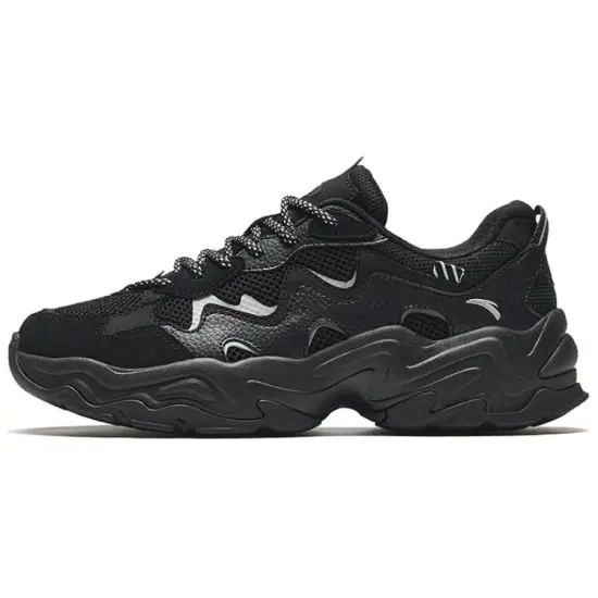 ANTA Starlight 2 Chunky Sneakers Men Low-Top Black Silver