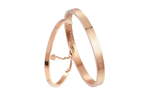 CAROMAY Titanium Steel Bangles Women's Rose Gold