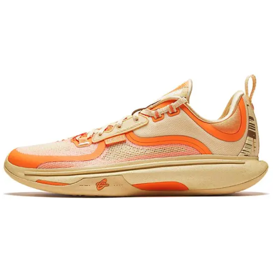 ANTA GH5 Basketball Shoes Men Low-Top Vibrant Orange/Warm Sand/Whole Wheat Brown