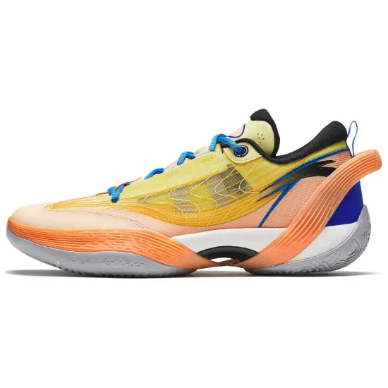 ANTA Three-point Rain1.0 Basketball Shoes Men Low-Top Yellow Orange