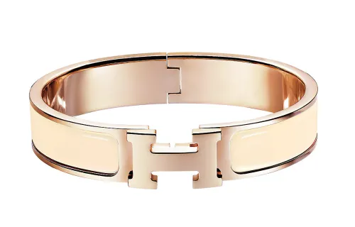 HERMES Metal Enamel Bangles Women's