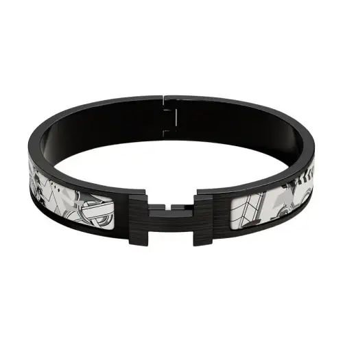 HERMES Clic H Bangles Unisex Black