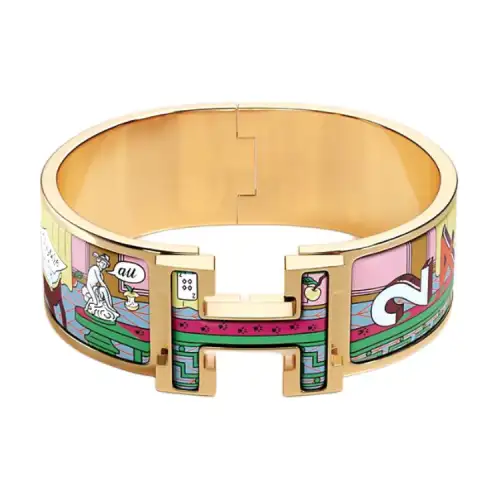 HERMES Clic H Bangles Women's Gold