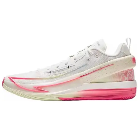 Anta Fengmang 1 Cushioning Wear Resistant Low Top Basketball Shoes Men's White Red
