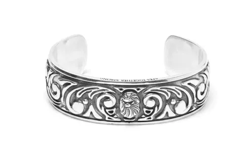 A BATHING APE Brand Logo Bangles Men's Silver