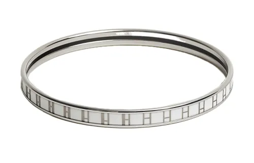 HERMES Enamel, Metal Bangles Unisex Gray