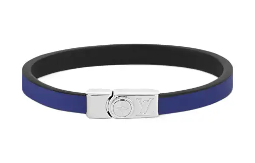 LOUIS VUITTON Cow Leather Bangles Unisex Blue