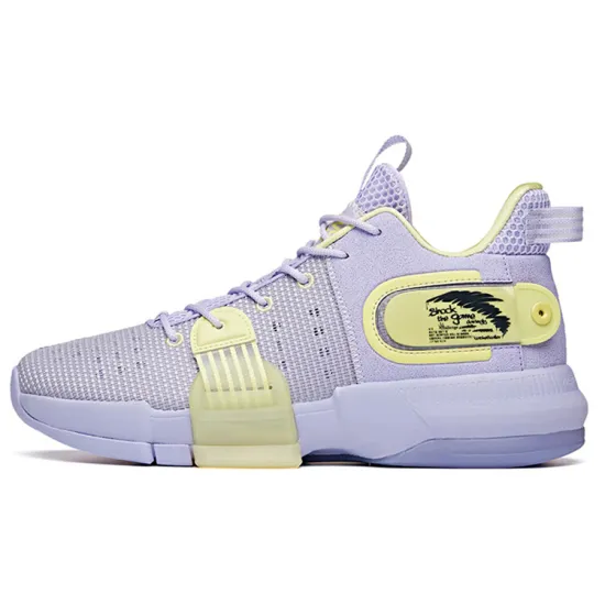 ANTA Craze 2 Basketball Shoes Men Mid-Top Light Purple/Fluorescent Light Green/ANTA White