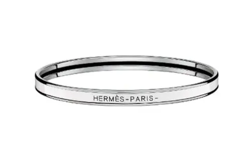 HERMES Uni Enamel Bangles Unisex White