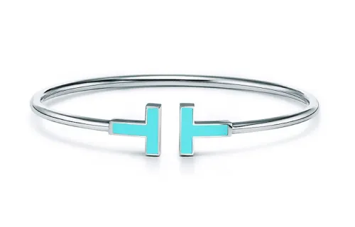 TIFFANY & CO. T 18K White Gold Bangles Women's Silver